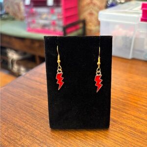 Red Lightning Bolt Earrings